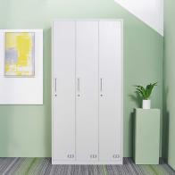 三门更衣柜 钢制更衣柜 灰白更衣柜 YUMEI 平粉灰白更衣柜钢柜