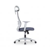 职员椅 高背职员椅 带头枕 灰框网布椅 广东ST网布办公椅