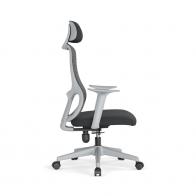 职员椅 高背职员椅 带头枕 灰框网布椅 广东ST网布办公椅