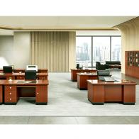 小班台 H38行政办公桌 1.4/1.6 办公桌 WoSen颂典木饰面办公桌