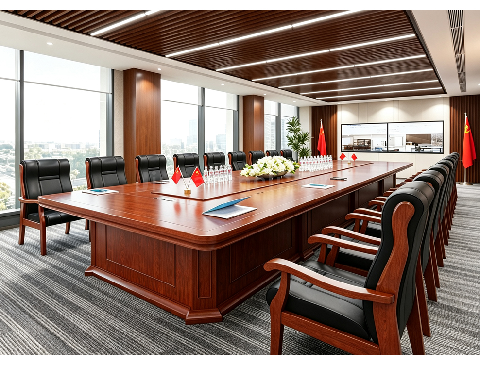 南京实木会议桌/中式大会议桌/HP08款传统胡桃木会议桌